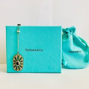 Tiffany Ziegfeld Daisy Necklace Onyx Pearl Sterling Silver 24” Classic